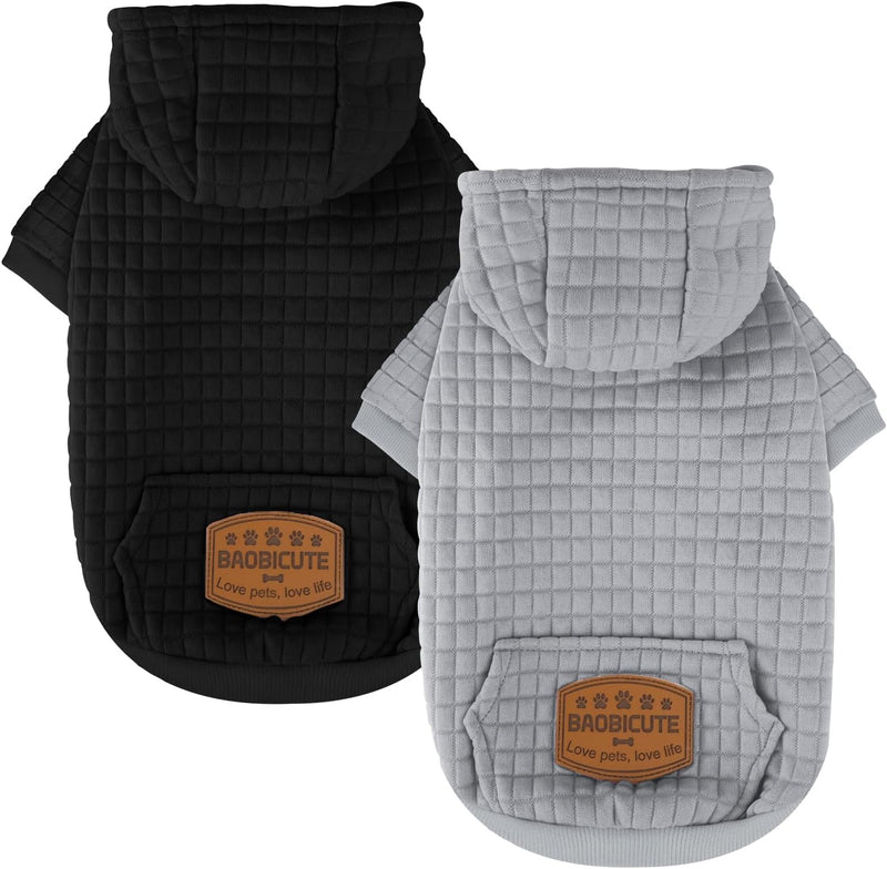 2 Pack Dog Hoodie Sweaters for Small Medium Dogs Warm Dog Clothes for Large Dogs Soft Waffle-Like Laminated Sweatshirt B
