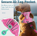 BARKBAY Dog Harness No Pull with ID Tag Pocket - Heavy Duty, Reflective, Easy Control for Large Dogs(Pink,L)
