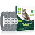 4 Pack Cat Flea Collars, Cat Flea and Tick Treatment, 32 Months Protection Flea and Tick Prevention for Cats, Waterproof Flea Collar for Cats, One Size Fits All for All Breeds, Grey