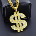 FUNKA Gold Chain Dog Collar Adjustable Cuban Link Dog Necklace with Crystal Dollar Sign Pendant Cute Fashion Pet Jewelry Chain Puppy Cat Costume Outfits Accessories with Extender Chain