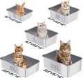 Stainless Steel Litter Box, 23.6“x15.7"x6" Deep Stainless Steel Cat Litter Box Extra Large, XL Metal Litterbox for Big C