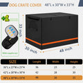 Dog Crate Cover - Heavy Duty Polyester for 48 x 30 x 33 Inch Wire Kennel, Black