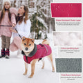 QBLEEV Warm Dog Coat, Reflective Dog Jacket, Waterproof Dogs Winter Coat
