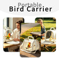 White Portable Transparent Bird Shoulder Bag, Breathable Mesh Hands Free Parrot Travel Cage Lightweight Small Pet Carrie