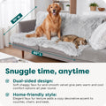 Furhaven Waterproof Throw Blanket for Dogs & Indoor Cats, Washable - Shaggy Plush Calming Long Faux Fur & Velvet Dog Blanket - Mist Gray, XL