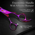 Purple Dragon Dog Grooming Scissors Set - 7 inch Purple Pet Scissors Kit