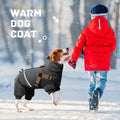 BRKURLEG Small Dog Coat with Harness, Full Body Dog Winter Jacket, Black, S