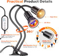 UV Reptile Heat Lamp, UVA UVB Reptile Light with Clamp and Intelligent Cycle Timer for Turtle, Bearded Dragon, Lizard an