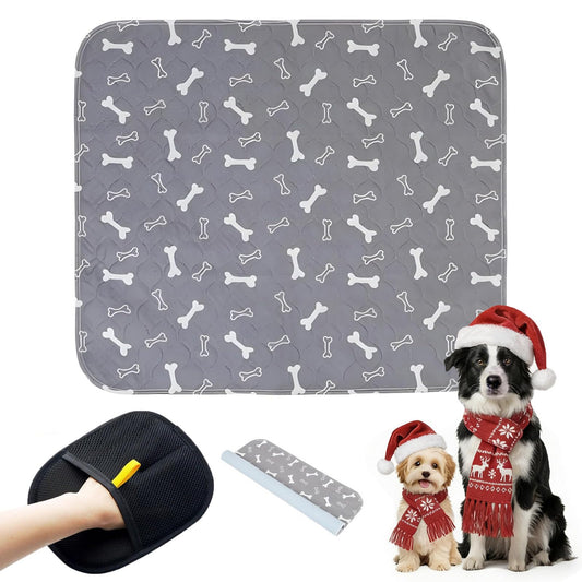 Puppy Pee Pads with Pheromones, Washable Puppy Training Pads for Dogs Reusable Puppy Potty Pads for Dogs and Cats(with Pet Hair Removal Gloves)