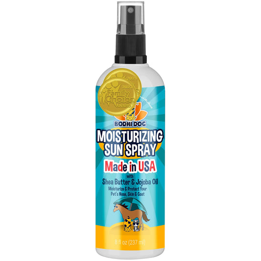 Bodhi Dog Sunscreen Moisturizing Pet Sun Spray - Safe for Dogs, Cats & Horses - Natural Protection for Skin, Coat, Nose, Ears - Hydrating & Non-Toxic - Made in USA (8 Fl Oz)