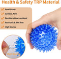 Mkobon 6 Pack Squeaky Spiky Dog Balls, Puppy Chew Toys for Teething, Food-Grade TPR Rubber Durable, Interactive Fetch Floating Dog Pool Ball Toy for Chewers for Small Medium (Small)