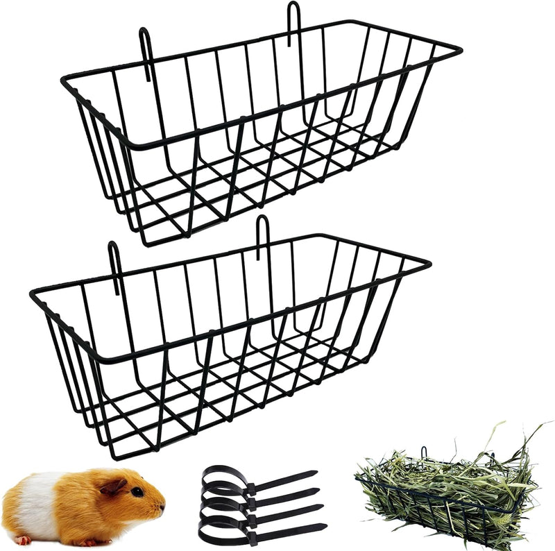 Rabbit Hay Feeder Rack Guinea Pig Hay Dispenser for Cage Hanging Metal Feeder Small Animals Hay Holder Manger for Rabbit