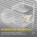 BAGHPBM No Mess Automatic Bird Feeder,Multifunctional Parrot Seed Feeders,Transparent Seed Food Container,Bird Cage Accessories for Canaries Budgies Lovebirds Conures Cockatiels