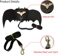 Halloween Harness Leash Costume Rabbit Bat Wings Apparel for Rabbits, Puppies, and Small Cats
