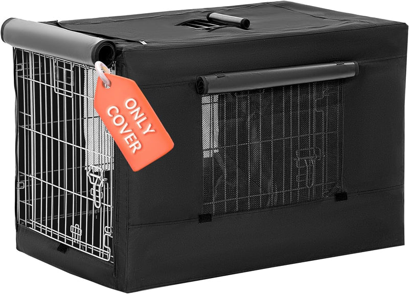 PETSFIT Dog Kennel Cover for Wire Dog Crate(30in/36inch/42inch), Single Door, Mesh Window, Flap On The Top and Back is D