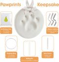 Pearhead Pet Paw Print Keepsake Ornament Kit, Memorial Clay Paw Impression for Dogs & Cats, DIY Hanging Pet Memorial with Ribbons, Pet Keepsake Gift