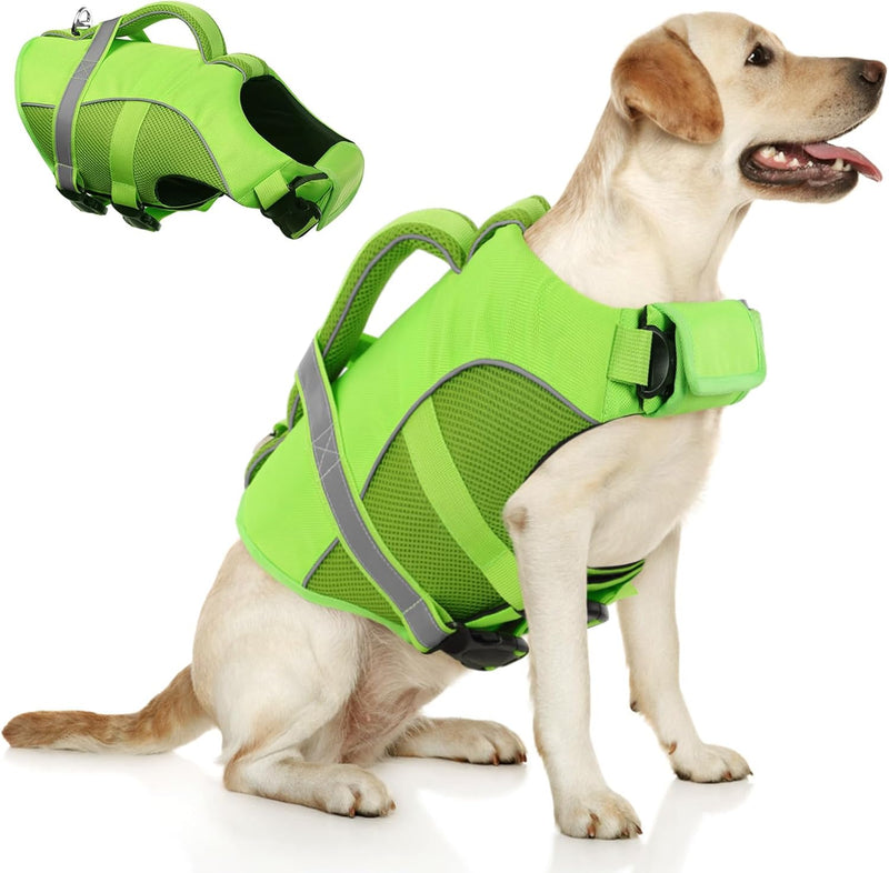 Queenmore Life Jacket, Adjustable Ripstop Vest for Swimming Boating, Lifesaver With Superior Buoyancy and Rescue Handle 