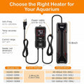 hygger Aquarium Heater 300W/500W/800W/1000W, Submersible Fish Tank Heater