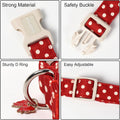 DOGWONG Red White Polka Dot Dog Collar for Small Dogs S