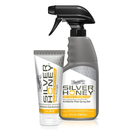 Absorbine Silver Honey Hot Spot & Wound Care 2oz Ointment + 8oz Spray Gel, Manuka Honey & MicroSilver BG, Medicated for Dogs, Cats, Small Animals