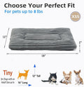 zihapgpzp Cat Bed Dog Crate Pad Ultra Soft Comfy Flat Pet Bed Sleeping Cushion Washable Crate Mat for XX-Small Dogs and Indoor Cats Anti-Slip Tiny Dog Kennel Pad Cat Carrier Mat 18 x 12 inch Grey