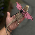 ADOGGYGO Pink Bearded Dragon Leash Harness, 3 Size Pack, Cool Bat Wing