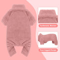 Fuzzy Dog Pajamas Turtleneck Dog Clothes Warm Soft Cozy Lightweight Dog Pjs Dog Sweaters for Small Dogs(Pink-S)