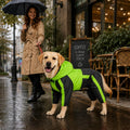 Pet Apparel Large Dog Clothing Raincoat Pet Clothes Rain Coat For Big Large Dogs Red Green Waterproof (L-XS, Green)