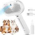 Pet Steam Brush for Indoor Cats & Dogs, Self Cleaning Cat Brush for Shedding & Grooming Supplies, Anti-Static & Anti-Flying Hair Water Mist Spray Hair Removal Comb for Long & Short Haired Animals