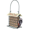 Wild Wings Decorative Metal Suet Cage Feeder for Outdoor Décor Wild Bird Feeders, 1 Suet Cake Capacity, Hanging Suet Feeder, Black