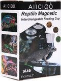 AIICIOO Gecko Feeder Ledge with 6 Pack Plastic Bowls Crested Gecko Food Dish Strong Magnetic Reptile Food Feeder Water D