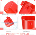 Sumind 60 Pcs Cage Cups Chicken Feeder Birds Hanging Feeders Seed Bowl 8 oz Plastic Water Bowl Hanging Chicken Gamefowl Waterer Feeding Watering Dish Coop Cups for Parrot Parakeet Poultry(Red)