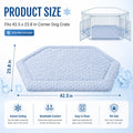 Fanfanwin 42.5 x 23.8 Inch Corner Dog Crate Mat Bed for Large Dogs, Washable Kennel Pad for Furniture Dog Crate, Ice Sil