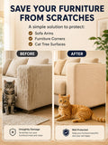 Minyii 78.7"x15.8" Cat Scratch Mat, Trimmable Self-Adhesive Carpet, DIY Climb Cat Scratcher for Furniture Couch or Wall Protector, Covering Cat Scratching Post Replacement Pads (Beige)