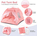 Pawstrip Dog Tent Indoor Cat House Pink Puppy Bed Portable Pet Teepe Princess Dog Camping Tent Outdoor Kitten Houses Cute Bunny Nest Girl Kitty Cave, Medium (15.7"x15.7"x14.6")