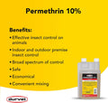 DURVET 2253432 Permethrin - EC 10 Percent - Concentrate - 32 Ounces