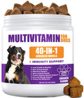40 in 1 Dog Vitamins and Supplements 200Ct Dog Multivitamin Chewable, Immunity Support Multivitamin Vitamins with Turkey Tail Mushroom, Skin & Coat, Mobility, Gut & Heart Health, Hip & Joint Support