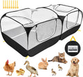 Jhua Small Animals Playpen Pet Cage Tent Large Chicken Run Coop with Detachable Bottom Breathable Transparent Mesh Walls