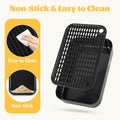 Bartuke Litter Box Step, Cat Step/Ramp/Catcher with Filter Function, Easy to Clean, Ideal for Kitten & Elderly Cats (Black)