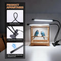 SLNNROA Bird Cage Light with Timer 10 Dimming Levels, 60 LED Beads, Bird Light Avian Lights for Birds Simulate Sunlight for Parrots & Pet Birds