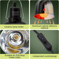 2-Pack Reptile Light Fixture 5.5in Deep Dome Reptile Lamp Fixture Heat Lamp Fixture for Heat/UVA/UVB Bulb Basking Lamp M