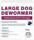 Fenbendazole for Dogs 22.2% (222 mg/g), Large Dog Dewormer Powder, 4g x 30 Packets, Broad-Spectrum Canine Dewormer for R