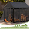 Outdoor Dog Kennel Side Shade Screen Only, Fits 8' x 4' x 6' Cage, 95% Sun Shade Cover Breathable Mesh, Mosquito Barrier