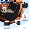 Large Dog Car Seat for Medium Sized, Dog Booster Car Seat, Pet Booster Seats up to 55 lbs or 2 Small with 4" Memory Foam for Back Seat, Triple Safety Belts, Storage Pockets, Detachable/Washable