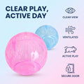 2Pcs Blue and Pink Hamster Balls Transparent Dwarf Hamster Exercise Balls Running Wheel Gerbil Toys, Small Animals, Smal