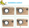 MUYG Transparent Parakeet Nesting Box,Wooden Parrot Nest Breeding Box with Perch Natural Bird House for Cage Suitable for Lovebirds Cockatiels Canaries