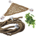 PINVNBY Bearded Dragon Hammock, Bearded Dragon Tank Accessories, Jungle Climber Vines Flexible Reptile Terrarium Leaves 