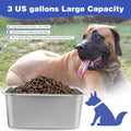 Lonepetu 3 Gallons Large Dog Water Bowl, Stainless Steel Metal Dog Bowls, Large Capacity Pet Food Bowl Water Dish for Indoor and Outdoor Universal for Medium to Giant Dogs