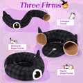 Halloween Cat Tunnel,33.8”Cat Beds Cave for Indoor Cats with Hanging Ball