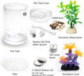 Betta Fish Tank, 360 Aquarium with LED Light, 1 Gallon Fish Bowl, Small Fish Tank Starters Kit, Beta Fish Tank Aautomati